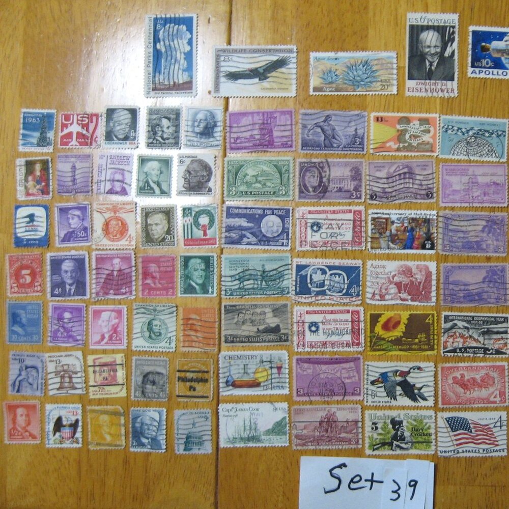 COPY - Lot Of 100 Assorted U.S. Stamps mostly from 1950 through 1981